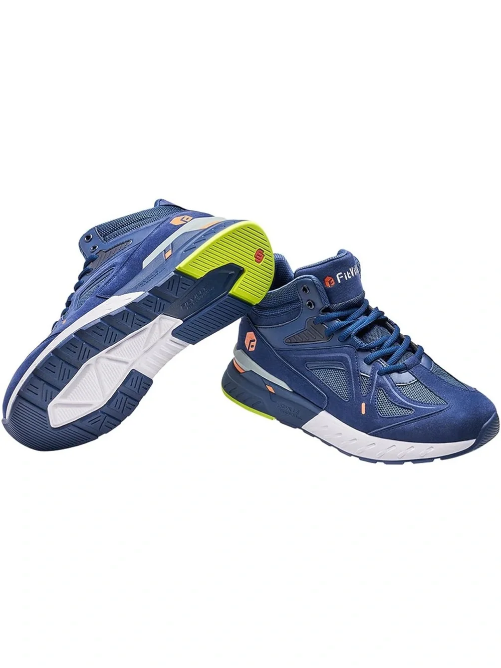 Fitville Men's Navy High-Top Athletic Sneakers - Casual Performance